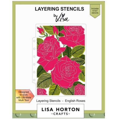 Lisa Horton Crafts Layering Stencils -  English Roses